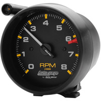 Auto Meter Gauge Autogage Tachometer 3 3/4 in. 0-8K RPM Pedestal W/EXT Shift Light Black Dial Black CASE Each AMT-2309