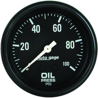 Auto Meter Gauge Autogage Oil Pressure 2 5/8 in. 0-100psi Mechanical Black Each AMT-2312