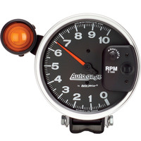Auto Meter Gauge Autogage Tachometer 5 in. 0-10K RPM Pedestal w/ EXT. Shift-Lite Black Each AMT-233904