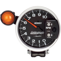 Auto Meter Gauge Autogage Tachometer 5 in. 0-10K RPM Pedestal w/ EXT. Shift-Lite & Memory Black Each AMT-233906
