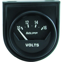 Auto Meter Gauge Console Autogage Voltmeter 2 in. 16V Short Sweep Black Each AMT-2362