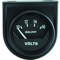 Auto Meter Gauge Console Autogage Voltmeter 2 in. 16V Short Sweep Black Each AMT-2362