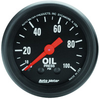 Auto Meter Gauge Z-Series Oil Pressure 2 1/16 in. 100psi Mechanical Each AMT-2604