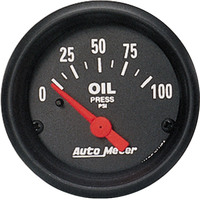 Auto Meter Gauge Z-Series Oil Pressure 2 1/16 in. 100psi Electrical Each AMT-2634