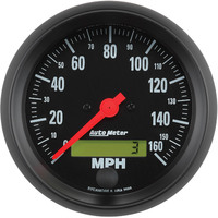 Auto Meter Gauge Z-Series Speedometer 3 3/8 in. 160mph Electric Programmable w/ LCD Odometer Analog Digital Each AMT-2688