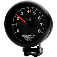 Auto Meter Gauge Z-Series Tachometer 3 3/4 in. 0-8K RPM Pedestal W/Red LINE Analog Each AMT-2894