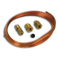 Auto Meter TUBING COPPER 1/8 in. 6ft. LENGTH INCL. 1/8 in. NPTF BRASS COMPRESSION FITTINGS AMT-3224