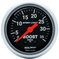 Auto Meter Gauge Sport-Comp Boost 2 1/16 in. 35psi Mechanical Analog Each AMT-3304