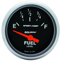 Auto Meter Gauge Sport-Comp Fuel Level 2 1/16 in. 0-30 Ohms Electrical Analog Each AMT-3317