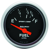 Auto Meter Gauge Sport-Comp Fuel Level 2 1/16 in. 16-158 Ohms Electrical Analog Each AMT-3318