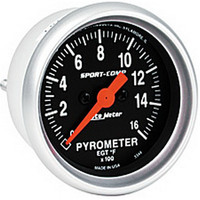 Auto Meter Gauge Sport-Comp Pyrometer (EGT) 2 1/16 in. 1600 Degrees F Digital Stepper Motor Analog Each AMT-3344