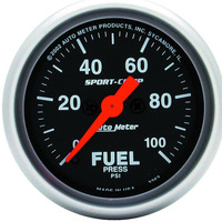 Auto Meter Gauge Sport-Comp Fuel Pressure 2 1/16 in. 100psi Digital Stepper Motor Analog Each AMT-3363