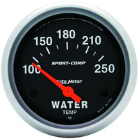 Auto Meter Gauge Sport-Comp Water Temperature 2 5/8 in. 100-250 Degrees F Electrical Each AMT-3531