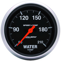 Auto Meter Gauge Sport-Comp LOW Water Temperature 2 5/8 in. 60-210 Degrees F Digital Stepper Motor Analog Each AMT-3569