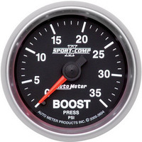 Auto Meter Gauge Sport-Comp II Boost 2 1/16 in. 35psi Mechanical Analog Each AMT-3604