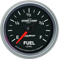 Auto Meter Gauge Sport-Comp II Fuel Level 2 1/16 in. 0-280 Ohms Programmable Analog Each AMT-3610