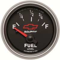 Auto Meter Gauge Sport-Comp II Fuel Level 2 1/16 in. 0-90 Ohms Electrical GM Bowtie Black Analog Each AMT-3613-00406
