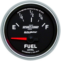 Auto Meter Gauge Sport-Comp II Fuel Level 2 1/16 in. 0-90 Ohms Electrical Analog Each AMT-3613