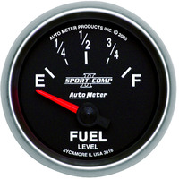 Auto Meter Gauge Sport-Comp II Fuel Level 2 1/16 in. 240-33 Ohms Electrical Analog Each AMT-3616