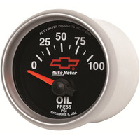 Auto Meter Gauge Sport-Comp II Oil Pressure 2 1/16 in. 100psi Electrical GM Bowtie Black Analog Each AMT-3627-00406