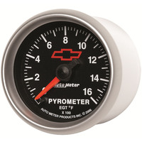 Auto Meter Gauge Sport-Comp II Pyrometer (EGT) 2 1/16 in. 1600 Degrees F Stepper Motor GM Bowtie Black Analog Each AMT-3644-00406