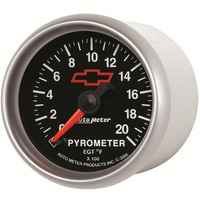 Auto Meter Gauge Sport-Comp II Pyrometer (EGT) 2 1/16 in. 2000 Degrees F Stepper Motor GM Bowtie Black Each AMT-3645-00406