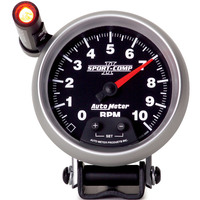 Auto Meter Gauge Sport-Comp II Tachometer 3 3/4 in. 0-10K RPM Pedestal w/ EXT. Quick-Lite Each AMT-3690
