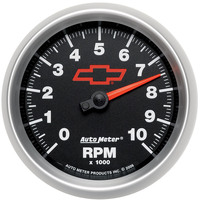 Auto Meter Gauge Sport-Comp II Tachometer 3 3/8 in. 0-10K RPM In-Dash GM Bowtie Black Analog Each AMT-3697-00406