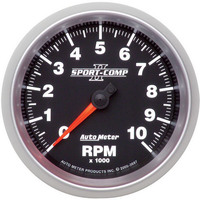 Auto Meter Gauge Sport-Comp II Tachometer 3 3/8 in. 0-10K RPM In-Dash Analog Each AMT-3697