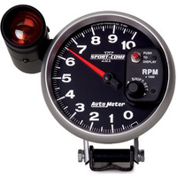 Auto Meter Gauge Sport-Comp II Tachometer 5 in. 0-10K RPM Pedestal w/ EXT. Shift-Lite Analog Each AMT-3699