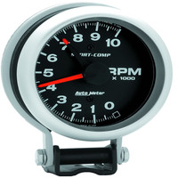 Auto Meter Gauge Sport-Comp Tachometer 3 3/4 in. 0-10K RPM Pedestal w/ Red LINE Analog Each AMT-3700