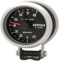 Auto Meter Gauge Sport-Comp Tachometer 3 3/4 in. 0-8K RPM Pedestal w/ Red LINE Each AMT-3780
