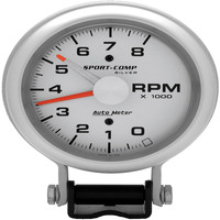 Auto Meter Gauge Ultra-Lite Tachometer 3 3/4 in. 0-8K RPM Pedestal w/ Red LINE Analog Each AMT-3781
