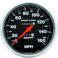 Auto Meter Gauge Sport-Comp Speedometer 5 in. 160mph Mechanical Analog Each AMT-3995