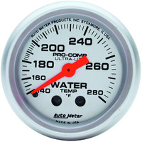 Auto Meter Gauge Ultra-Lite Water Temperature 2 1/16 in. 140-280 Degrees F Mechanical Analog Each AMT-4331