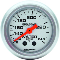 Auto Meter Gauge Ultra-Lite Water Temperature 2 1/16 in. 120-240 Degrees F Mechanical Each AMT-4332