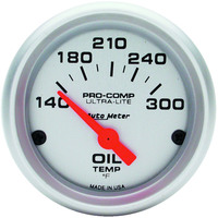 Auto Meter Gauge Ultra-Lite Oil Temperature 2 1/16 in. 140-300 Degrees F Electrical Analog Each AMT-4348