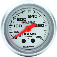Auto Meter Gauge Ultra-Lite Transmission Temperature 2 1/16 in. 140-280 Degrees F Mechanical 8ft. Analog Each AMT-4351