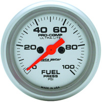Auto Meter Gauge Ultra-Lite Fuel Pressure 0-100 psi 2 1/16 in. Analog Electrical Each Each AMT-4363
