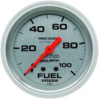 Auto Meter Gauge Ultra-Lite Fuel Pressure 2 5/8 in. 100psi Mechanical Analog Each AMT-4412