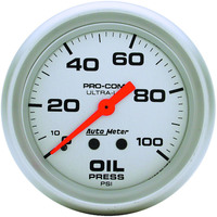 Auto Meter Gauge Ultra-Lite Oil Pressure 2 5/8 in. 100psi Mechanical Each AMT-4421