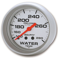 Auto Meter Gauge Ultra-Lite Water Temperature 2 5/8 in. 140-280 Degrees F Mechanical Analog Each AMT-4431