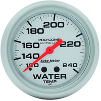 Auto Meter Gauge Ultra-Lite Water Temperature 2 5/8 in. 120-240 Degrees F Mechanical Each AMT-4432