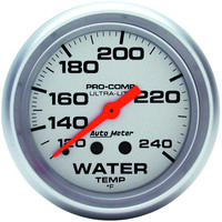 Auto Meter Gauge Ultra-Lite Water Temperature 2 5/8 in. 120-240 Degrees F Mechanical 12ft. Analog Each AMT-4433