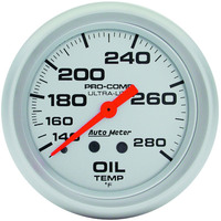Auto Meter Gauge Ultra-Lite Oil Temperature 2 5/8 in. 140-280 Degrees F Mechanical Analog Each AMT-4441