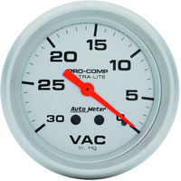 Auto Meter Gauge Ultra-Lite Vacuum 2 5/8 in. 30 in. Hg Mechanical Analog Each AMT-4484