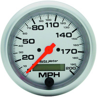Auto Meter Gauge Ultra-Lite Speedometer 3 3/8 in. 200mph Electric Programmable w/ LCD Odometer Analog Each AMT-4486