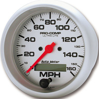 Auto Meter Gauge Ultra-Lite Speedometer 3 3/8 in. 160mph Electric Programmable w/ LCD Odometer Analog Each AMT-4488