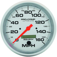 Auto Meter Gauge Ultra-Lite Speedometer 5 in. 160mph Electric Programmable w/ LCD Odometer Analog Each AMT-4489