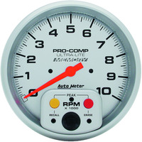 Auto Meter Gauge Ultra-Lite Tachometer 5 in. 0-10K RPM In-Dash W/Peak RPM Memory Analog Each AMT-4494